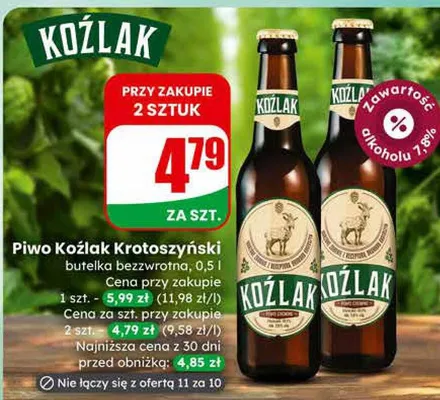 Piwo Krotoszyński Koźlak promocja w Dino