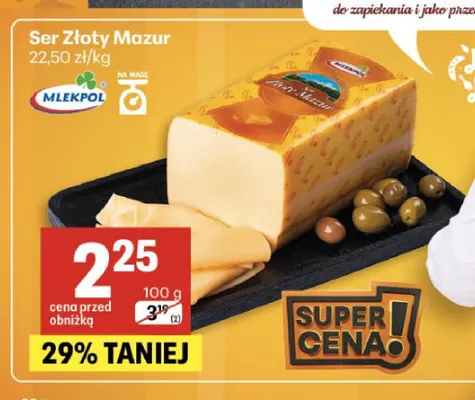 Ser Złoty Mazur Mlekpol promocja w Delikatesy Centrum