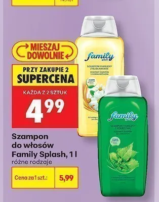 Szampon do włosów Family Splash z rumiankiem promocja w Biedronka
