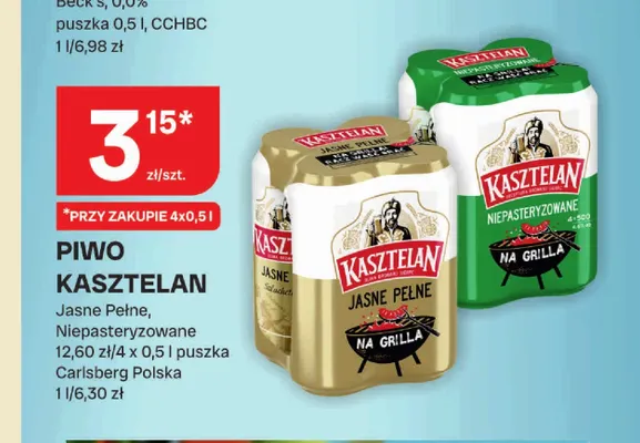Piwo Kasztelan Niepasteryzowane promocja w Chorten