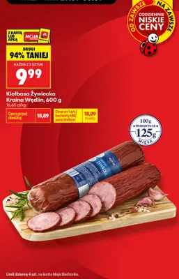 Kiełbasa żywiecka Kraina Wędlin promocja w Biedronka