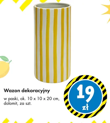 Wazon dekoracyjny TEDi w paski ok. 10x10x20 cm dolomit promocja w Tedi