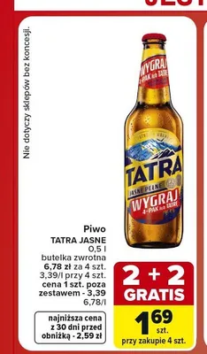 Piwo Tatra Jasne promocja w Carrefour Market