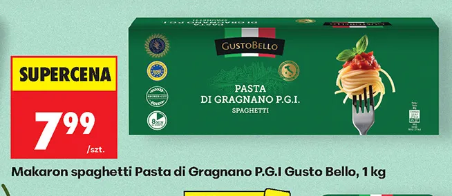 Makaron spaghetti Pasta di Gragnano P.G.I Gusto Bello promocja w Biedronka