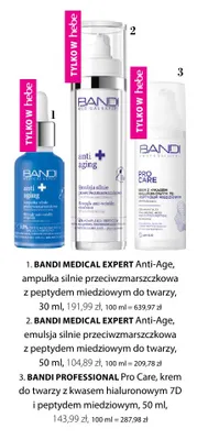 Bandi Medical Expert Anti-Age emulsja silnie przeciwzmarszczkowa z peptydem miedziowym do twarzy promocja w Hebe
