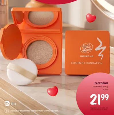 Podkład do twarzy FaceBoom makee up Cushin & Foundation promocja w Rossmann