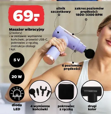 Masażer wibracyjny, 2 kolory promocja w Netto