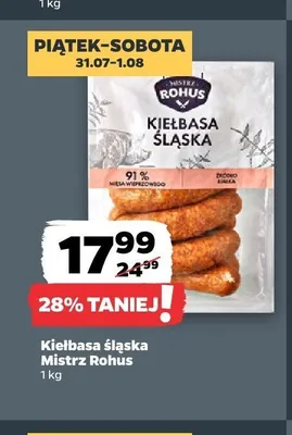 Kiełbasa śląska Mistrz Rohus promocja w Netto