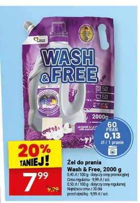 Żel do prania Wash & Free Jasmine & Lavender promocja w Twój Market