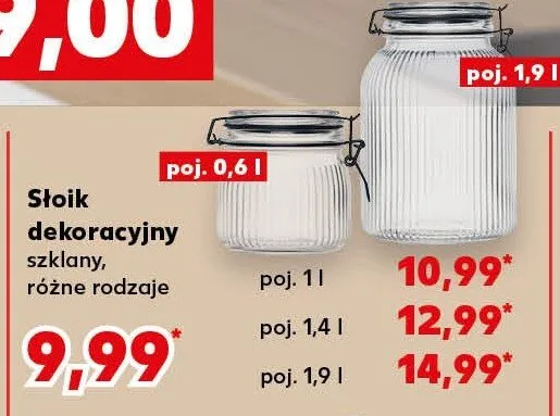 Słoik dekoracyjny szklany poj. 1.4l promocja w Kaufland