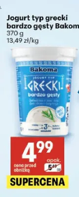 Jogurt typ grecki bardzo gęsty Bakoma promocja w Delikatesy Centrum