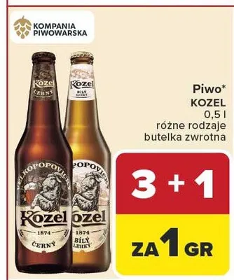Piwo różne rodzaje butelka zwrotna promocja w Carrefour Market