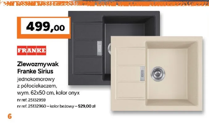 Zlewozmywak Franke Sirius beżowy promocja w Bricoman