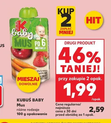 Mus owocowy Kubuś Baby promocja w Kaufland
