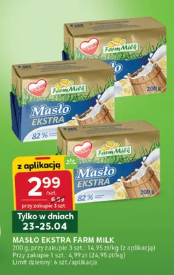 Masło Ekstra Farm Milk 82% promocja w Stokrotka