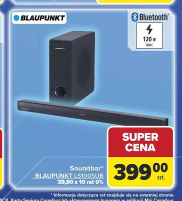 Soundbar BLAUPUNKT LS100SUB promocja w Carrefour