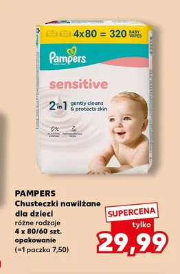 Chusteczki nawilżane dla dzieci Pampers 4-pak promocja w Kaufland