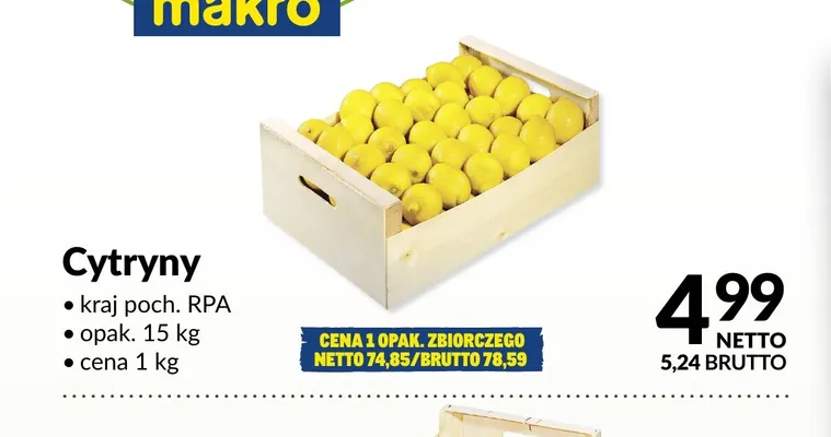 Cytryny promocja w Makro