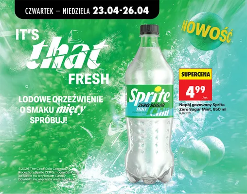 Napój gazowany Zero Sugar Mint promocja w Biedronka