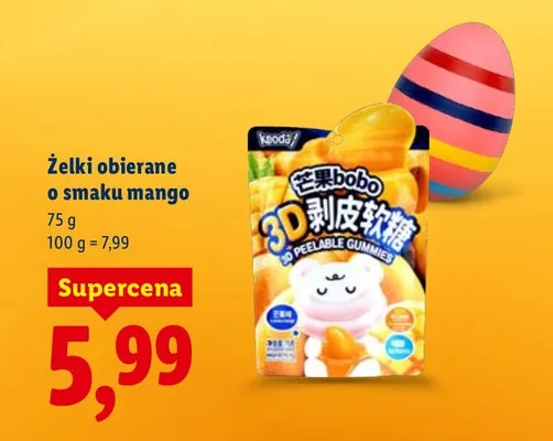 Żelki obierane o smaku mango promocja w Lidl