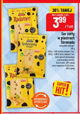 Ser Królewiecki szwajcar w plastrach Serenada promocja w POLOmarket