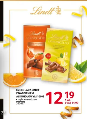 Czekolada Lindt z nadzieniem alkoholowym Limoncello promocja w Selgros