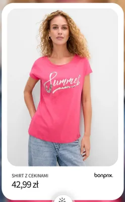 Shirt z cekinami Bonprix promocja w bonprix