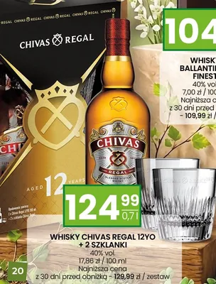 Whisky Chivas Regal 12yo + 2 szklanki promocja w Twój Market