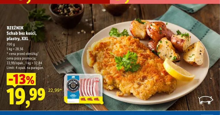 Schab bez kości plastry XXL Rzeźnik promocja w Lidl