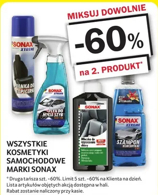 Wszystkie kosmetyki samochodowe marki Sonax promocja w Selgros