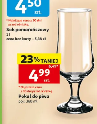 Pokal do piwa 360ml promocja w Auchan