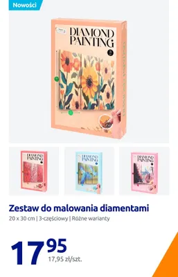Zestaw do malowania diamentami 20x30 cm 3-częściowy Craft Sensations promocja w Action