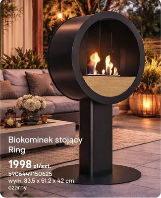 Biokominek stojący Ring promocja w Castorama