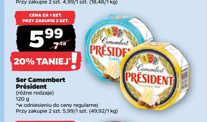 Ser Camembert lekki Président promocja w Netto
