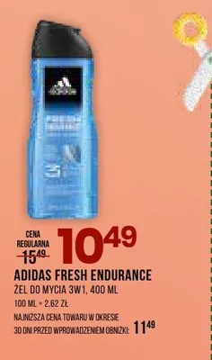 Żel do mycia 3w1 Adidas Fresh Endurance promocja w Drogerie Natura