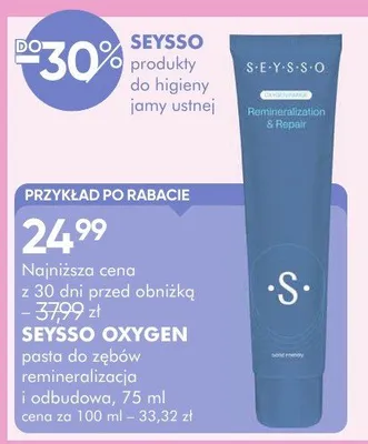 Pasta do zębów seyssso oxygen remineralizacja & repair promocja w Super-Pharm