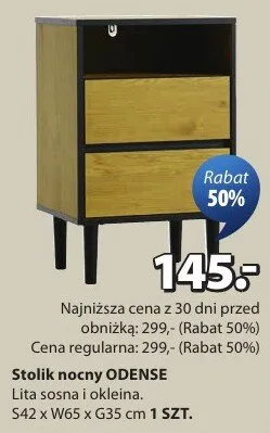 Stolik nocny Odense lita sosna i okleina S42 x W65 x G35 cm promocja w Jysk