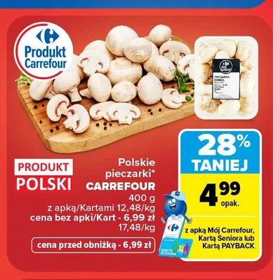 Pieczarki świeże Carrefour promocja w Carrefour