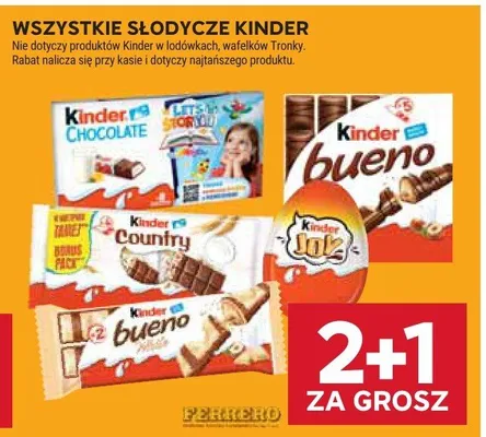Słodycze Kinder różne rodzaje promocja w Stokrotka