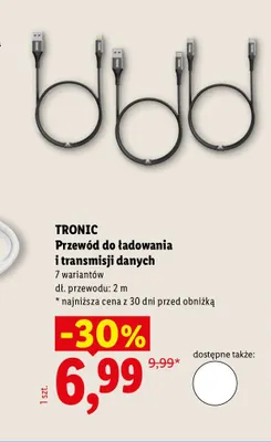Przewód do ładowania i transmisji danych Tronic 2 m promocja w Lidl
