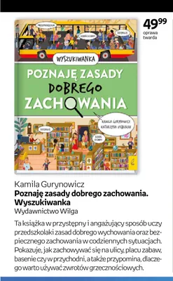 Książka Poznaj zasady dobrego zachowania. Wyszukiwanka Wydawnictwo Wilga promocja w Empik