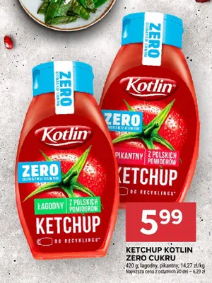 Ketchup zero cukru łagodny promocja w Stokrotka