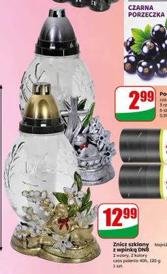 Znicz szklany z wpinką DNB promocja w Dino