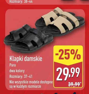 Klapki damskie promocja w Aldi