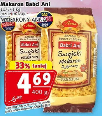 Makaron Babci Ani, różne rodzaje promocja w Prim Market