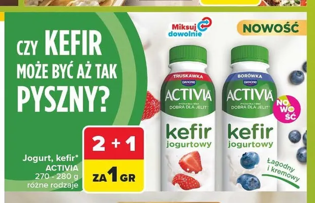 Kefir jogurtowy Activia borówkowy promocja w Carrefour