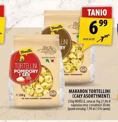Makaron tortellini Novelle promocja w Arhelan