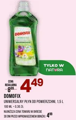 Uniwersalny płyn do powierzchni Domofix promocja w Drogerie Natura