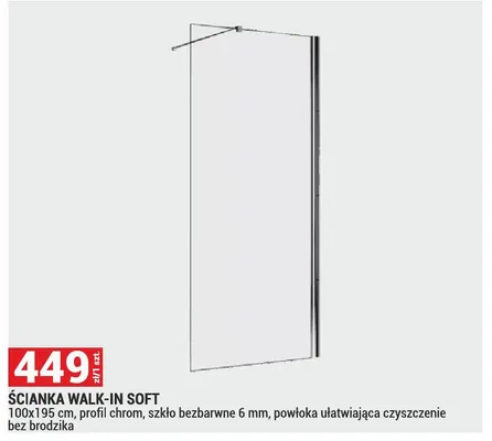 Ścianka walk-in Soft promocja w Merkury Market