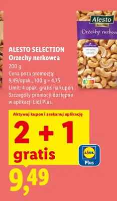 Orzechy nerkowca Alesto Selection promocja w Lidl